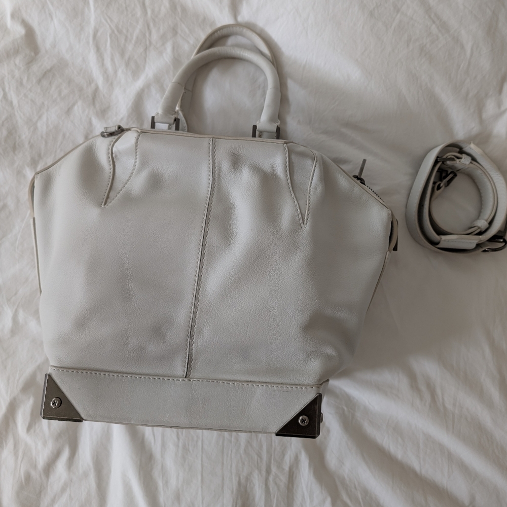 Alexander Wang Emile Tote Handbag White W/ Gunmetal Hardwear